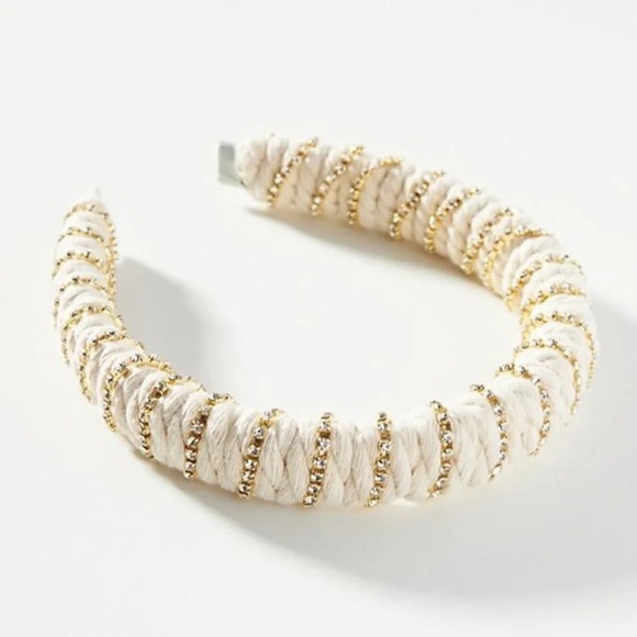 Anthropologie Embellished Jute Headband - Picture 1 of 1
